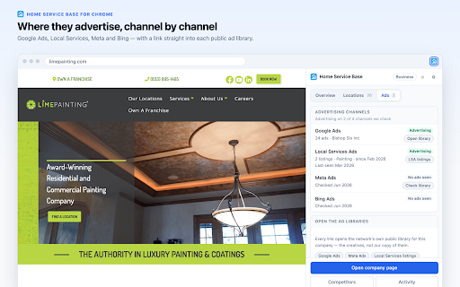 Home Service Base — Company & Ads Lookup screenshot