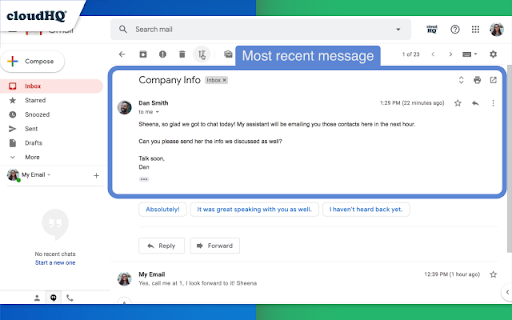 Conversation Thread Reversal for Gmail™ by cloudHQ screenshot