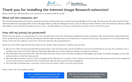 Internet Usage Research by UNIL screenshot