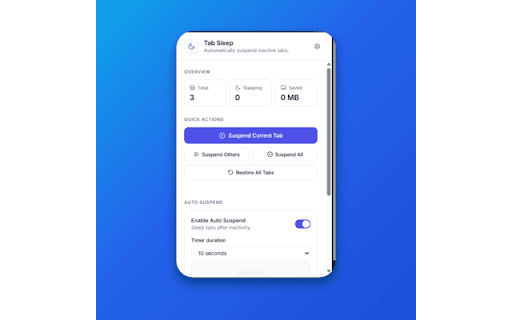 Tab Sleep – Auto Suspend Idle Tabs screenshot