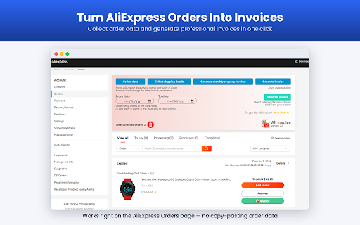 Aliexpress Free invoice - AliInvoice™️ screenshot