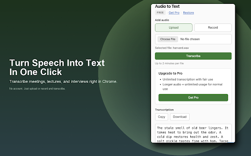 Audio to Text – Transcribe Voice & Files screenshot