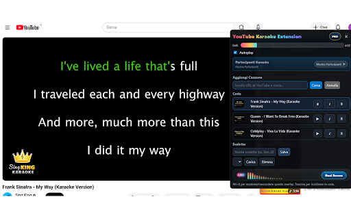 YouTube Karaoke Extension screenshot