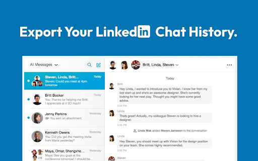 Export LinkedIn Chat with Images and Files screenshot