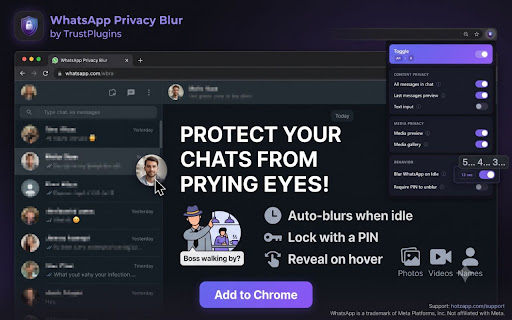 WhatsApp Privacy Blur by TrustPlugins screenshot