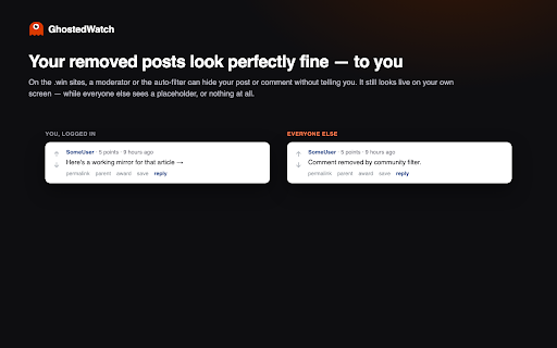 GhostedWatch screenshot
