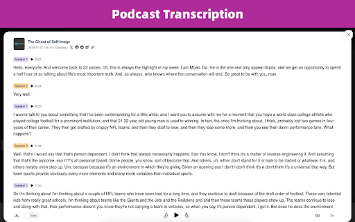 Podcasts - A player, downloader, transcriber screenshot
