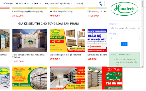 Kệ siêu thị Hanatech screenshot