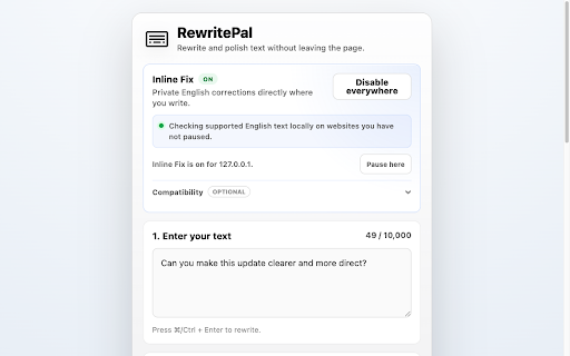 RewritePal: AI Rewriter & Grammar Checker screenshot