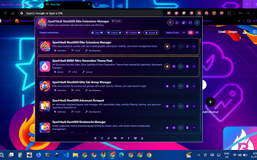SparkVault NextGEN Elite Extensions Manager screenshot