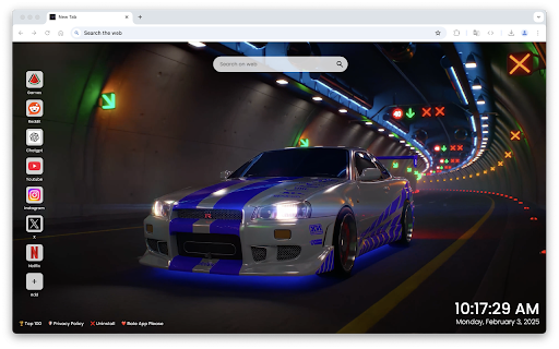Nissan Skyline Live Wallpaper New Tab screenshot
