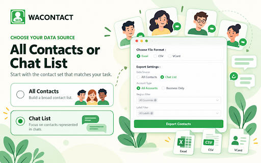 WAContact: WA Contact Extractor - Export WhatsApp Contacts to Excel/CSV/VCF screenshot