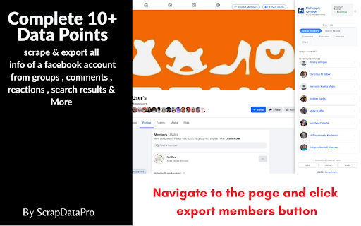 People Scraper – Export Group Members, Likes, Search & More screenshot