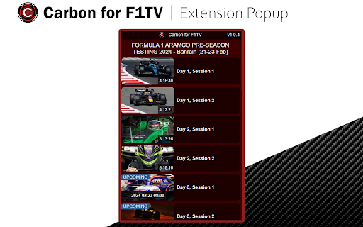 Carbon for F1TV screenshot