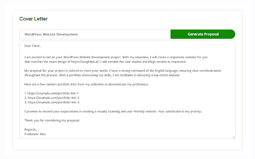 AI Proposal Generator for UpWork screenshot