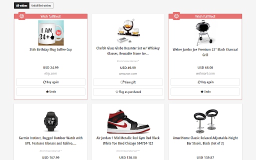 Wishbob - Your online wish list screenshot