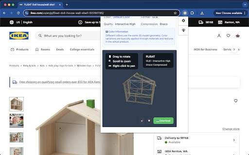 IKEA 3D Models Downloader - Download GLB/GLTF 3D Models screenshot