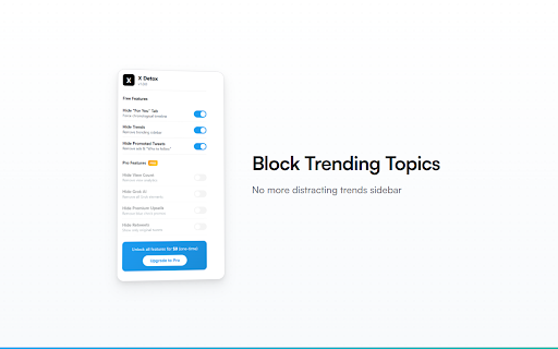 X/Twitter Feed Cleaner - XDetox screenshot