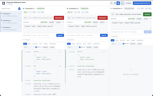 PieSocket - WebSocket & SocketIO Test Client screenshot