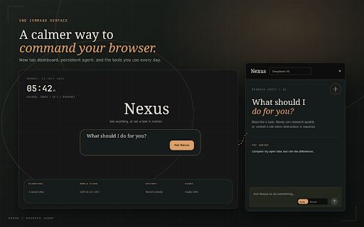 Nexus: AI Browser Agent — Automate Chrome Tabs with Natural Language screenshot