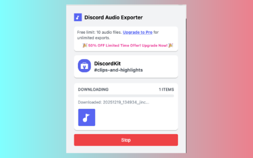 Discord Audio Downloader - DiscordKit screenshot