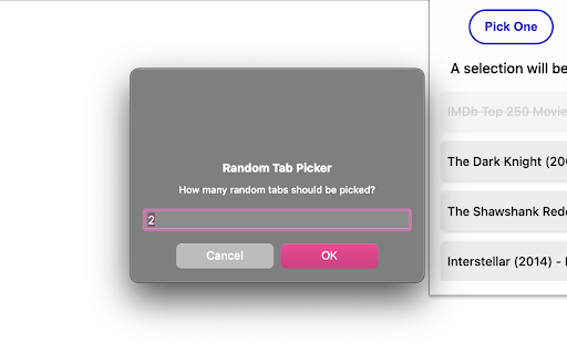 Random Tab Picker screenshot