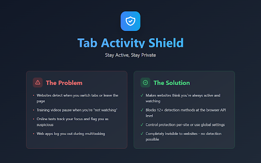 Tab Activity Shield - Keep Tab Active screenshot
