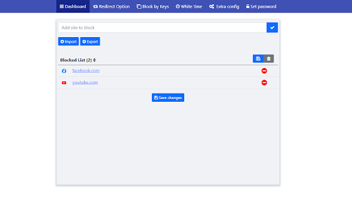 Web Site blocker screenshot
