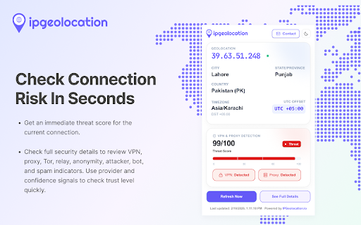 IPGeolocation.io — IP Data, Geolocation & Risk Signals screenshot