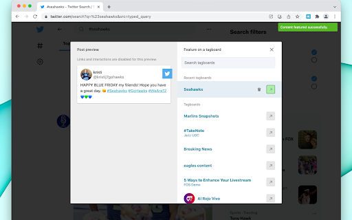Tagboard Curate screenshot
