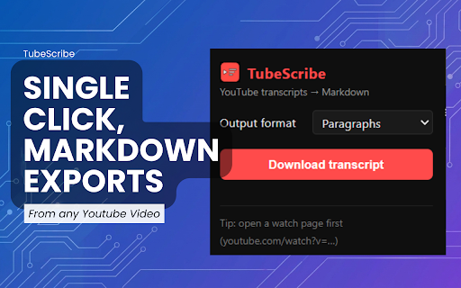 TubeScribe screenshot