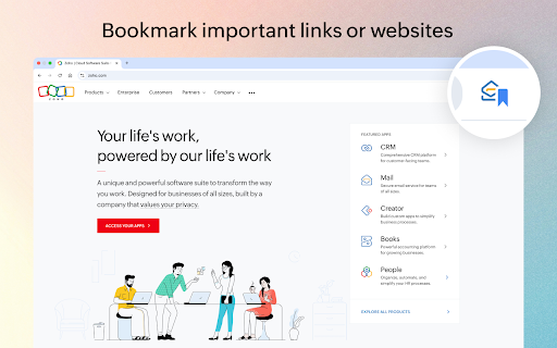 Zoho Mail Bookmarks screenshot