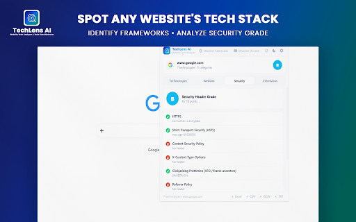 TechLens AI - Website Technology Analyzer & Tech Stack Detector screenshot