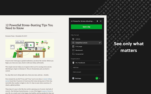 Evernote Web Clipper screenshot