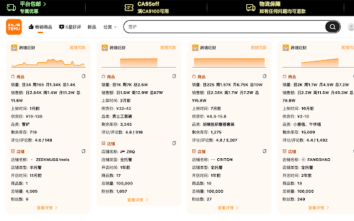 跨境旺财 - 免费Temu、Shein选品与数据分析 screenshot