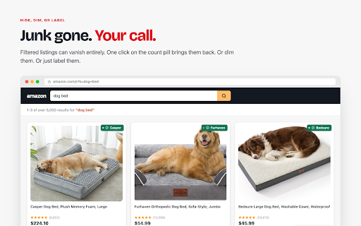 Knockoff - Amazon & Etsy Shopping Filter screenshot
