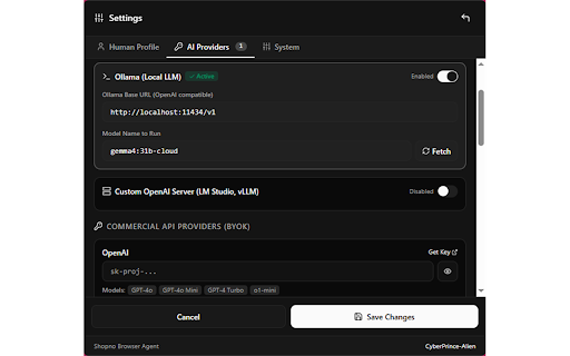 Shopno Browser Agent screenshot