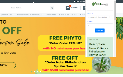 Tissue culture plants for sale screenshot