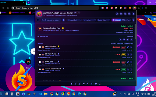 SparkVault NextGEN Expense Tracker screenshot