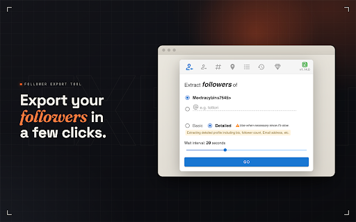 Follower Export Tool screenshot