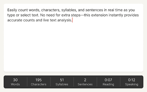 Word Count: Live Metrics for Writers screenshot