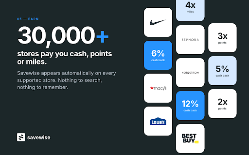 Savewise: Stack Cashback Shopping Portals & Maximize Credit Card Rewards screenshot