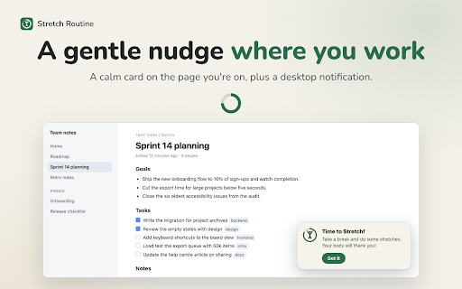 Stretch Routine — Break Reminder & Workday Timer screenshot