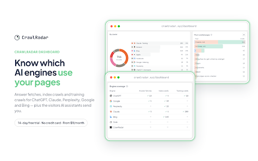 CrawlRadar - AI SEO Checker & GEO Audit screenshot