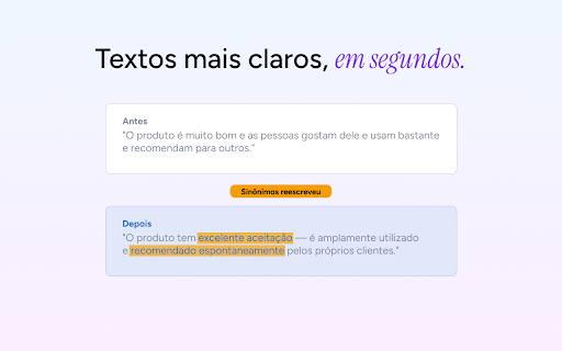 Sinônimos – Reescreva textos com IA screenshot