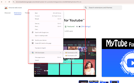 CRX Downloader screenshot