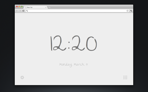 New Tab Clock screenshot
