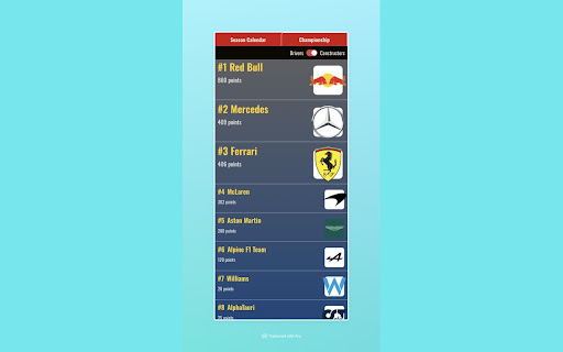 F1 Extension screenshot