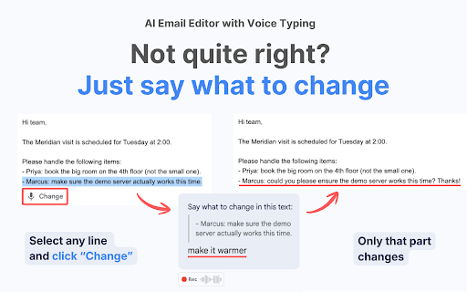 AI Email Response Generator & Dictation for Gmail - Speak2mail screenshot