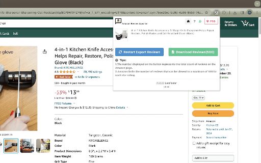 Amazon Review Exporter screenshot